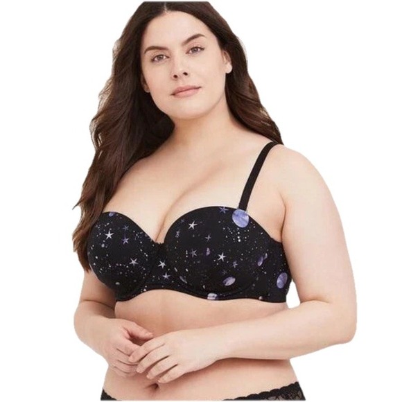 Torrid Curve Underwire Push Up Bra, Galaxy Moon & Stars, Size 42DD - Picture 1 of 8